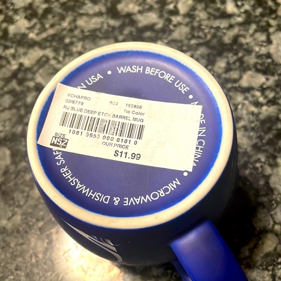 NWT Rare Vintage Ron Jon Surf Shop incised design Large blue coffee mug - Picture 6 of 6